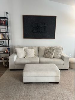 Cream sofa + chair ( delivery available )
