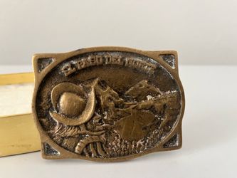 El Paso Del Norte Belt Buckle Solid Brass Registered Vtg 1976 Heritage Mint