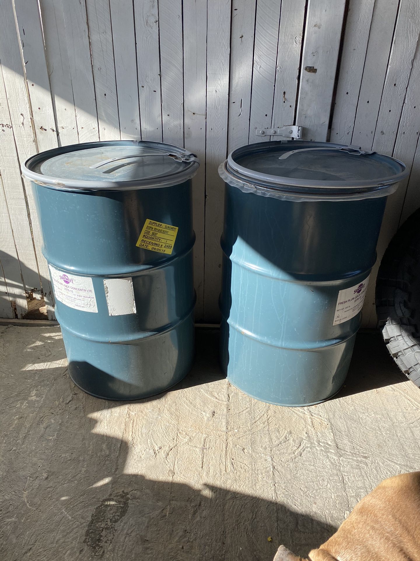 55 Gallon Drum With in In-Line Plastic Bag-Had Grape Juice inside-$25 each-Firm in Price