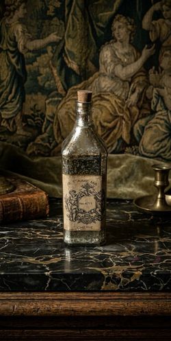 Antique French Glass Perfume Bottle - "Je T'aime Ma Cherie No. 4711" - Vintage Collectible