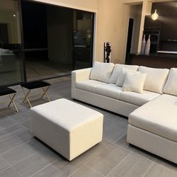 Brand New Cream Sectional With Free Ottoman 