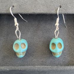 Turquoise Skull Earrings 