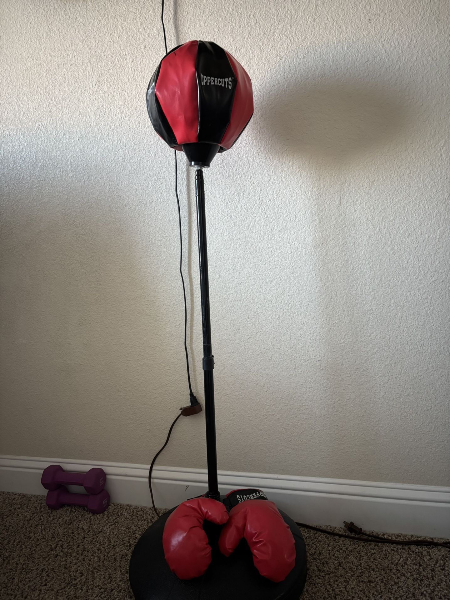 Kids boxing gloves with punching bag