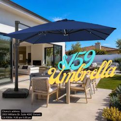10x10 NAVY BLUE Patio Umbrella for backyard garden beach 30MPH Wind-Resistant  Stable Structure Exceeding Industry Standards single top