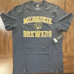Milwaukee Brewers Fall Navy 47 Brand T-Shirt  Adult Large