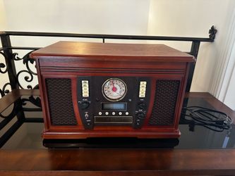 Wooden music center with recordable CD player