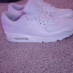 All White Nike Air Max's 
