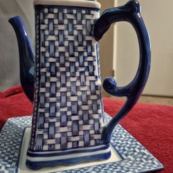 PORCELAIN  CHINA  TEA  ....22 INCHES TALL  3 PIECES   NEW   ORIGINAL $250.