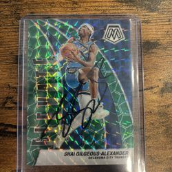 2023-2024 Panini Mosiac Basketball #7 Shai Gilgeous-Alexander Green Mosiac Auto 