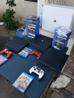 Each with 1 Game 1 Control sealed. 2016 PS4 500GB $140!. $180! 2018 PS4 Slim 1TB & $220! 2020 PS4 Pro 1TB $20! Extra game or 7 for $100
