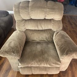 Brown Sofa w/dual recliner and recliner chair  (MAKE AN OFFER)