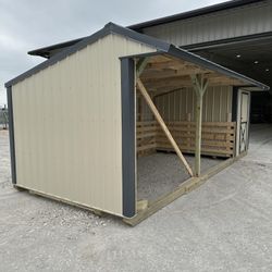 10ft.x24ft. Run-in Shed With Tackroom Horse Barn Cattle Shed