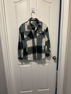 Green And Cream Shirt/jacket (shacket)