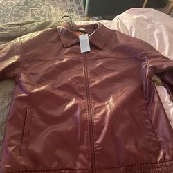 NEW WITH TAGS - RED LEATHER JACKET