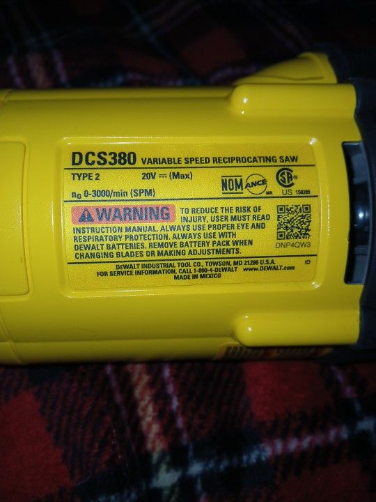 Dewalt 20v Max Sawzall Brand New 