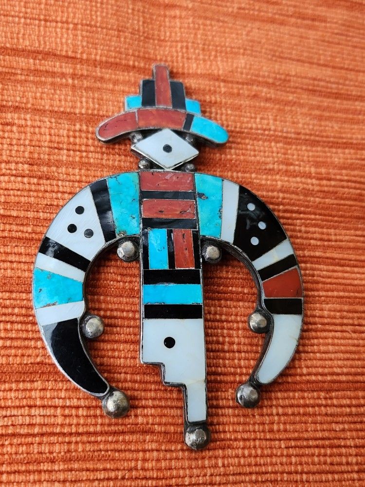 Vintage Navajo Zuni Turquoise Brooch Pin