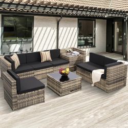 8-Piece Patio Furniture Set – Modern Outdoor Seating