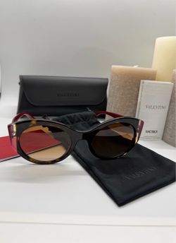 NEW Valentino VA4039 Tortoise Burgundy Sunglasses 53mm