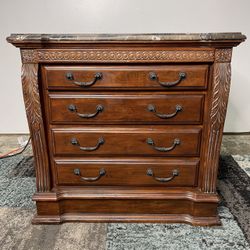 Dresser Wooden Drawers Marble Top