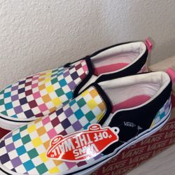 Rainbow Checkered Vans 