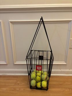 Tennis ball pick up hopper