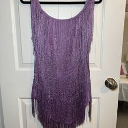 Purple Sparkle Tassel Dress