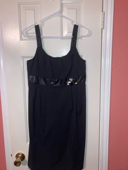Black Cocktail Dress with Sequin Detail