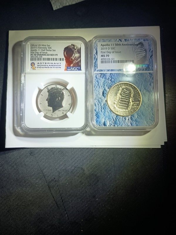 2019 Apollo 11 Anniversary Coin Set Graded Perfect