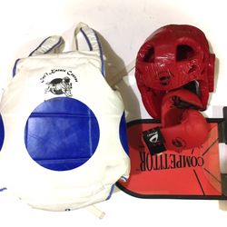 Size 3, Adult’s Medium Size ~Big Kid’s Karate Gear Body & Head Protecter, Kicking Board