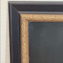 Black and Gold Mirror - Floral Trim