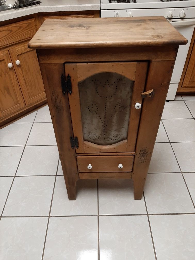 Pie safe. 20.5 x 12.5 x 40 wood cabinet medium chest