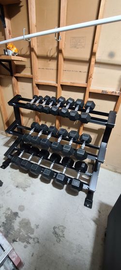 5-50lb. Dumbell Pairs and Stand