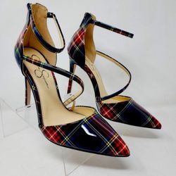 JESSICA SIMPSON PLAID HEELS