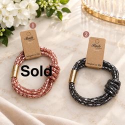 Bach Collection Beaded Statement Bracelet, Rose Gold or Gunmetal Choose 1