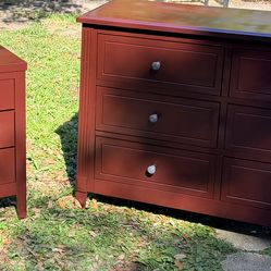 Modern 6 drawer dresser and nightstand bundle set
