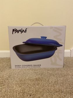 Parini - Dark Blue Deep Covered Baker Glazed Non-Stick Stoneware