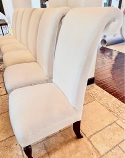 Linen dining chairs