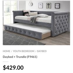 Gray Daybed With Trundle 