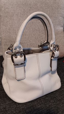 Tignanello White Genuine Leather Satchel Handbag