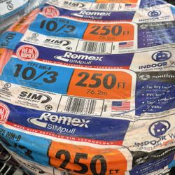 10/3 romex wire 250ft copper electric cable new in original packaging (price is firm )