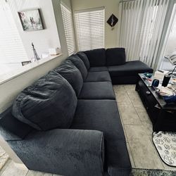 Dark blue Sectional 10 Foot/ 7 