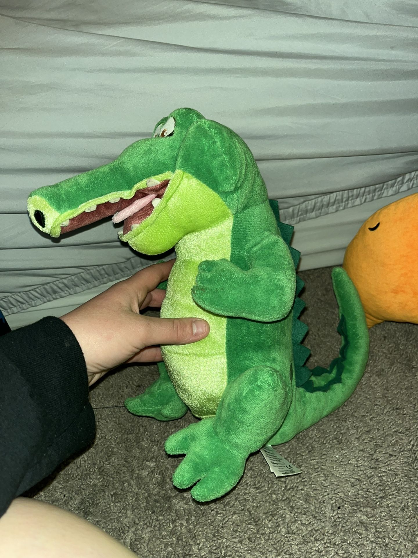 Disney Store Authentic Tick Tock Crocodile Peter Pan Plush Stuffed Toy 14" Tall