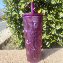 Starbucks 2024 Purple Shimmer Shell Mermaid Siren Scale Venti 24oz Tumbler With Straw