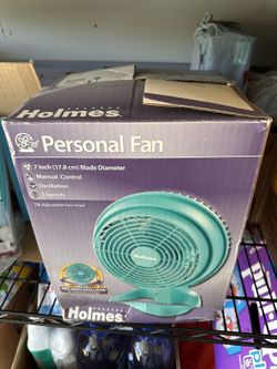 Holmes Personal Fan 7 Inch - Oscillating, 2 Speeds, Teal
