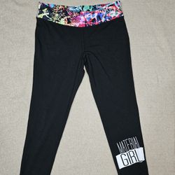 Material Girl Active Juniors' Graphic Yoga Leggings, Classic Black size XL