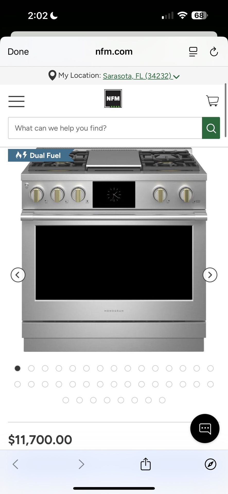 Monogram 36 With duel Fuel (4 Burners And Griddle)