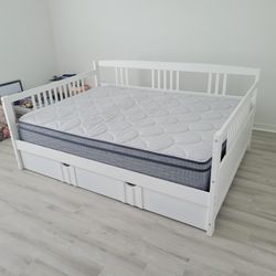 🌟 New Kids Full Size Bed with Twin Trundle 🌟