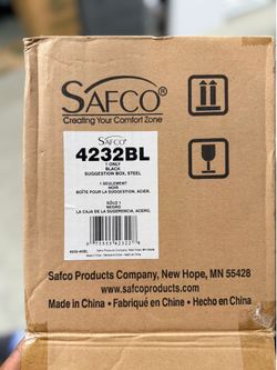 Safco Locking Steel Suggestion Box, Black - New
