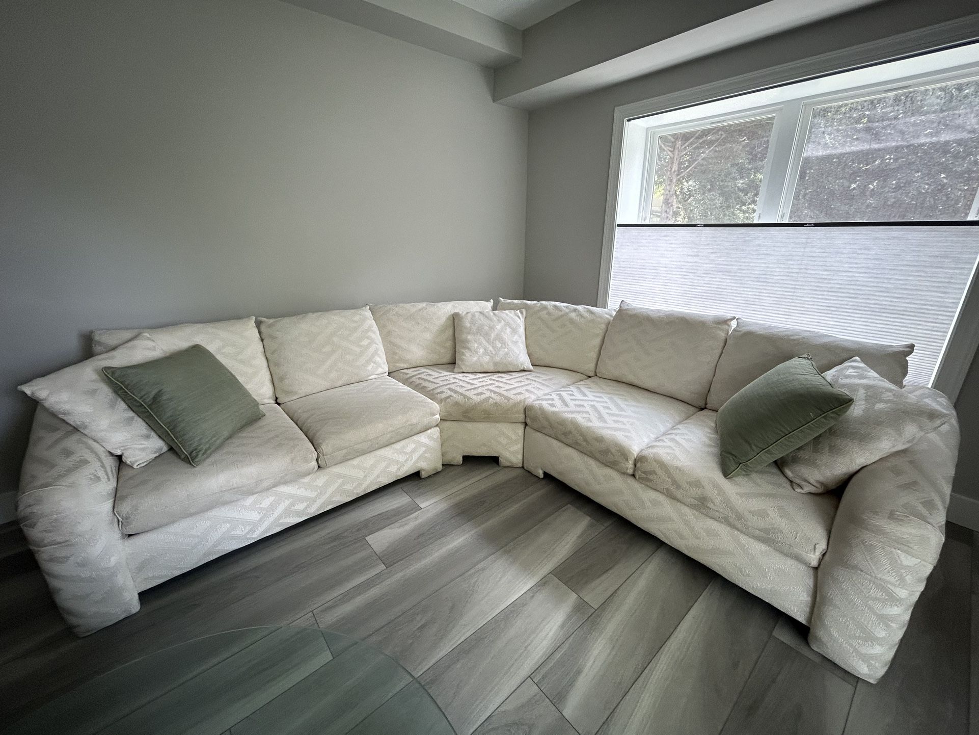 Three (3) piece Sectional Sofa with matching swivel chair - $475