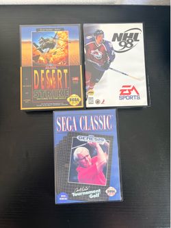 Sega Genesis Games Bundle: Desert Strike, NHL 98, Arnold Palmer Tournament Golf
